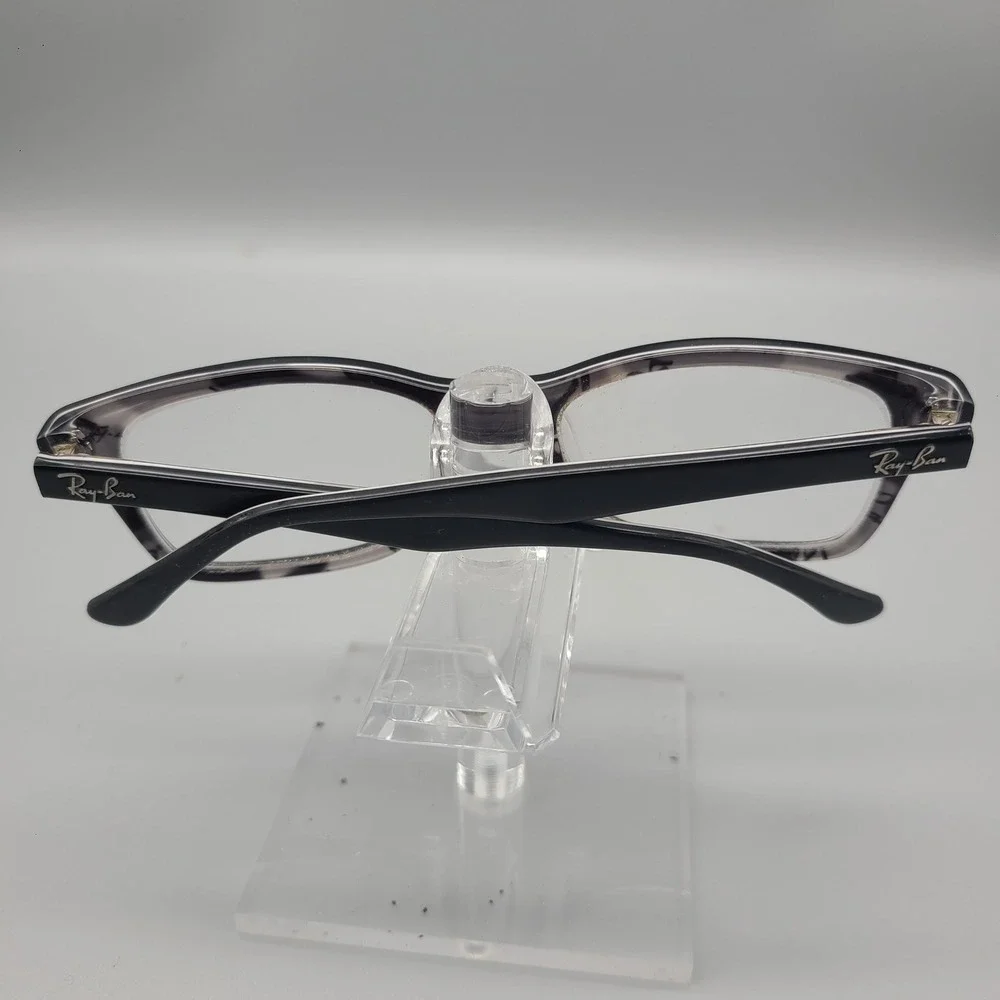 Ray-Ban RB 5228 5405 Black Logo Print Rectangular Eyeglass Frames 53-17-140